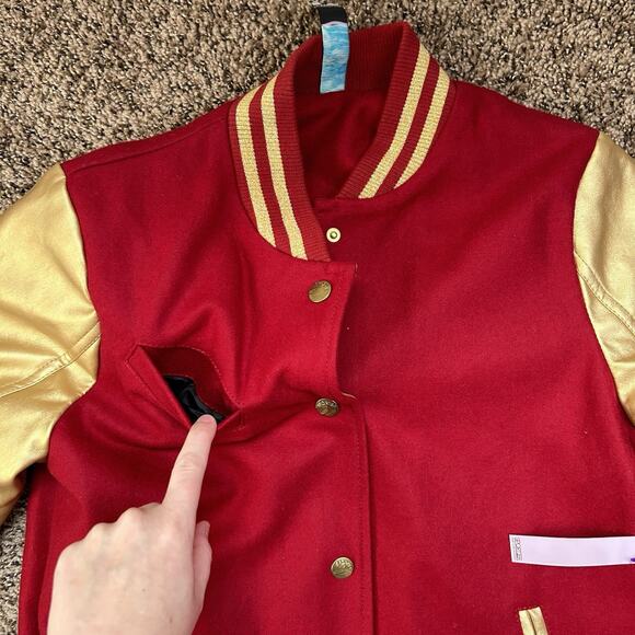Vintage Sportier Brand Wool Varsity Bomber Jacket Size Medium 1990s - Picture 4 of 14